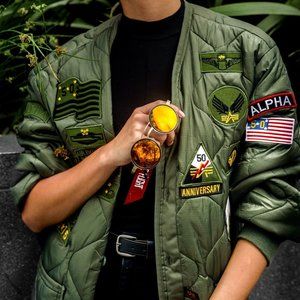 UNISEX/ VINTAGE: USAF 50th Anniversary Quilted Liner Jacket by Alpha Industries